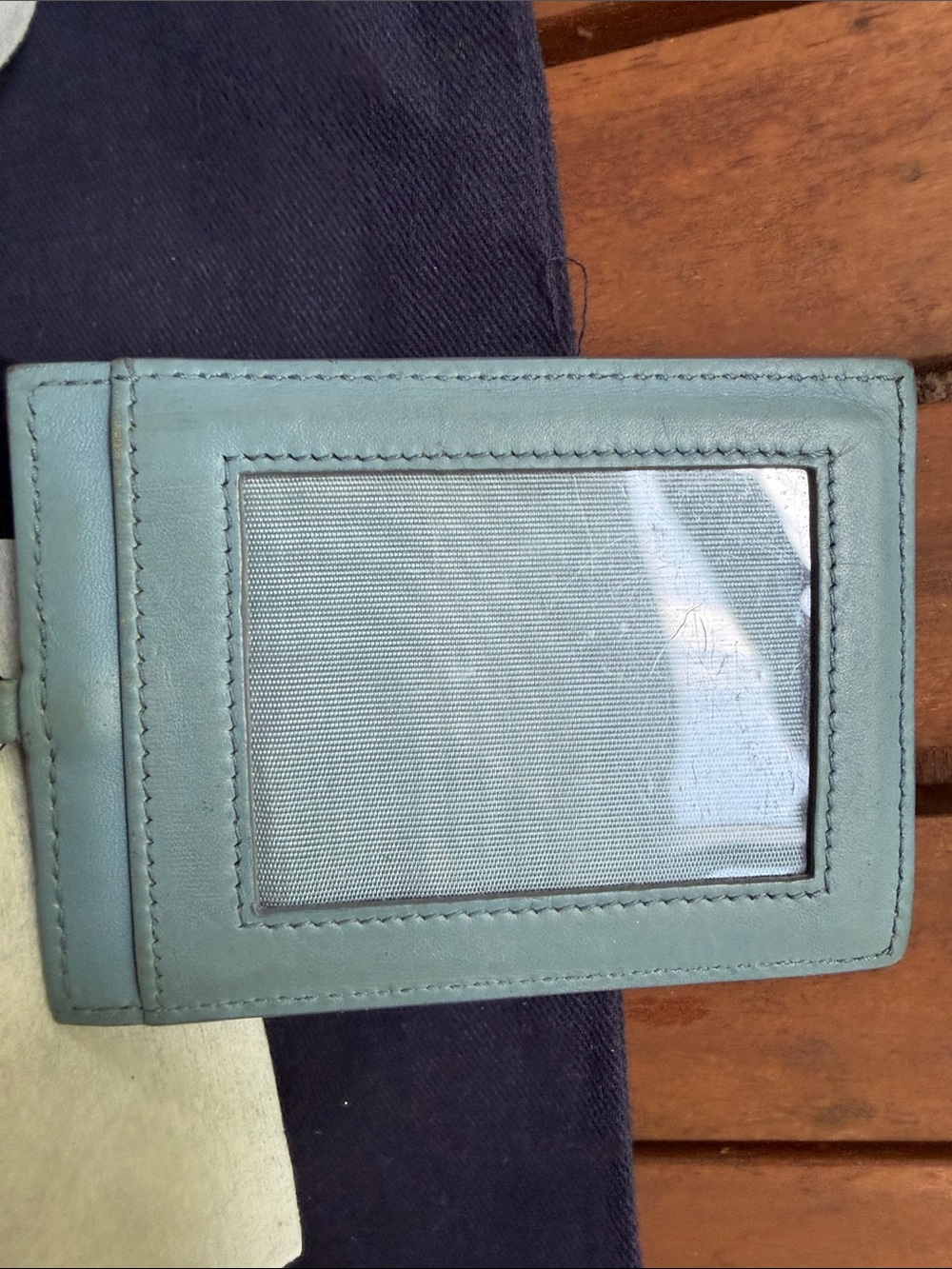 Prada Navy Blue Baltico Saffiano Leather Continental Wallet with Gold Logo - Picture 9 of 16